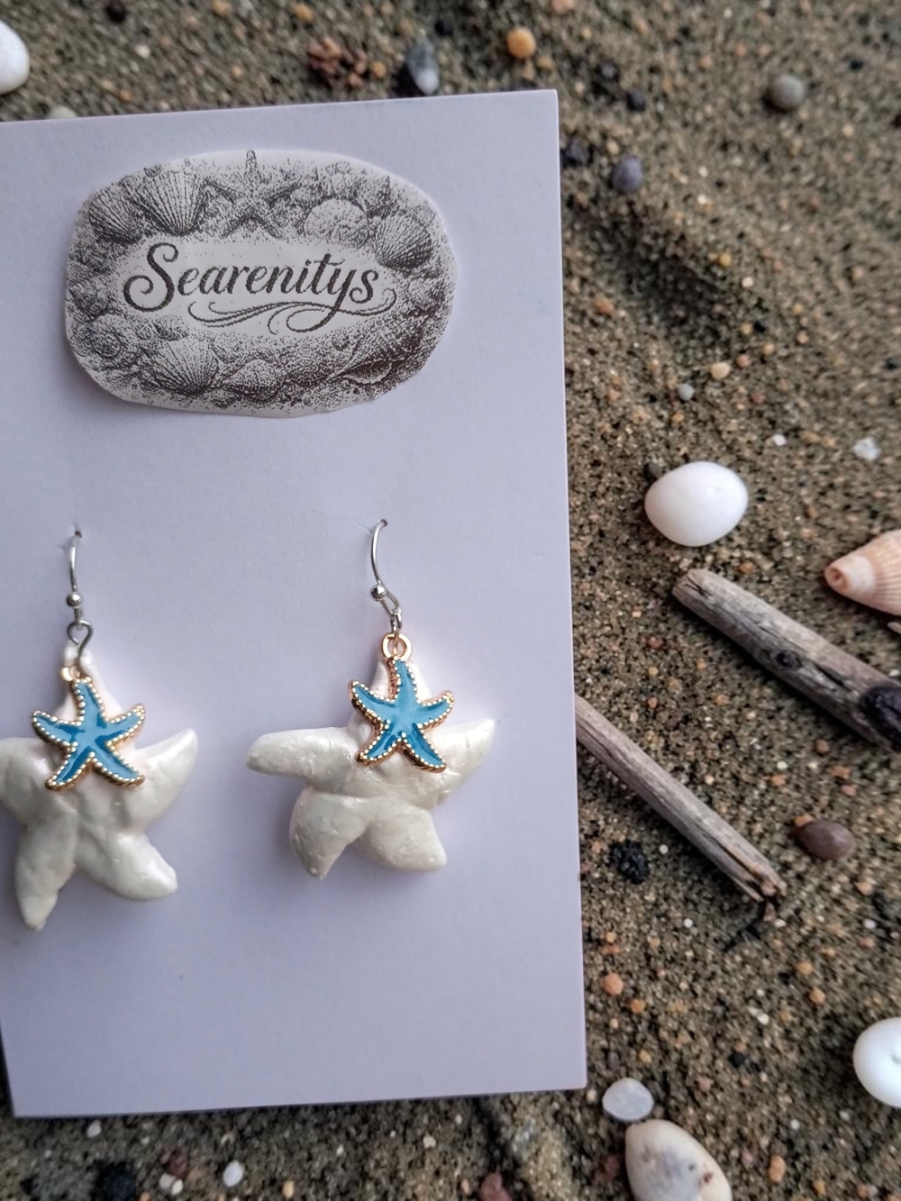 Searenity's Blue Starfish Drop Earrings